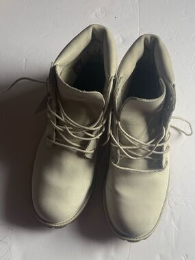 Timberland Premium 6 Inch Boots Cream Beige Waterproof Nubuck Women’s